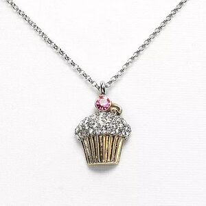 🧁  Vintage Juicy Couture Pink Rhinestone Cupcake Necklace 🧁